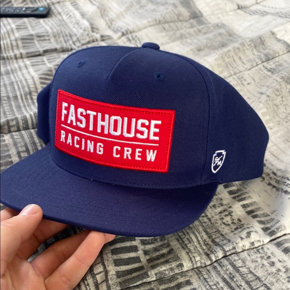 Fast House Racing Crew SPONSOR Limited Sample Hat Blue and Red Snapback New